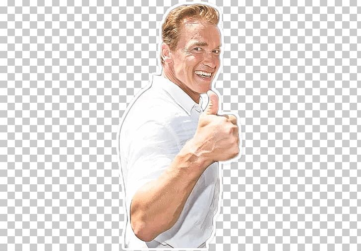 Arnold Schwarzenegger Sticker Telegram PNG, Clipart, Arm, Arnold Schwarzenegger, Chin, Finger, Hand Free PNG Download