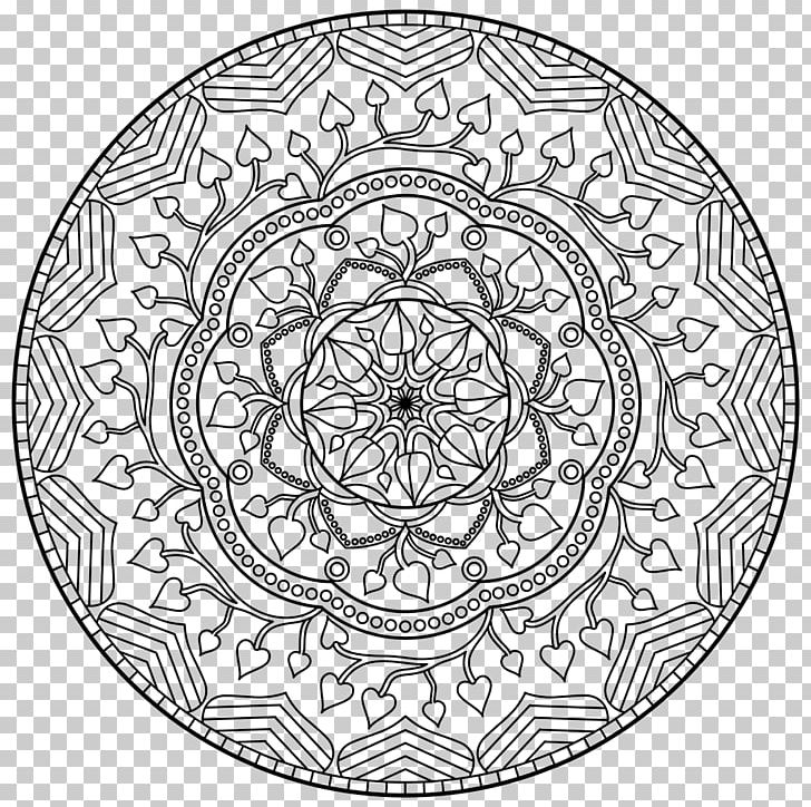 Mandala Coloring Book Printing PNG, Clipart, Adult, Area, Black And White, Book, Bookmark Pattern Free PNG Download
