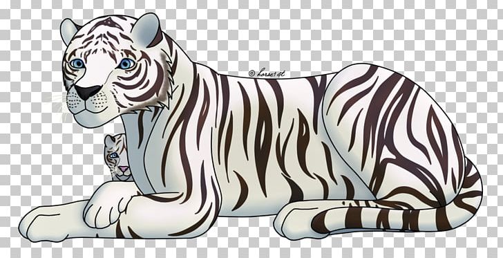 Stock Art Drawing of a White Bengal Tiger - inkart