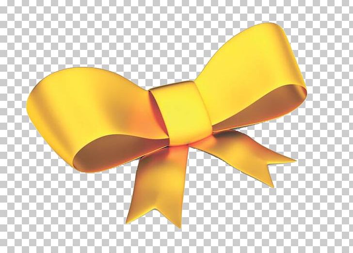 Ribbon Yellow Shoelace Knot Gold Gift PNG, Clipart, Accessories, Bow, Bowknot, Bow Tie, Cartoon Free PNG Download