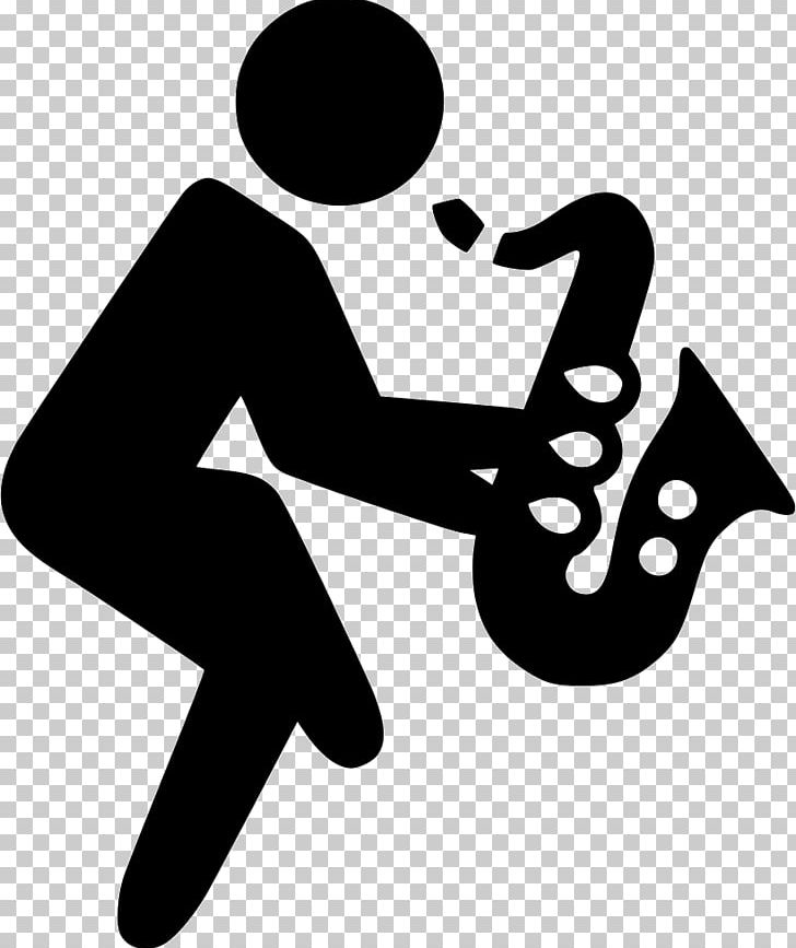 Musician Saxophone Computer Icons Musical Theatre PNG, Clipart, Area, Artwork, Black And White, Concert, Finger Free PNG Download