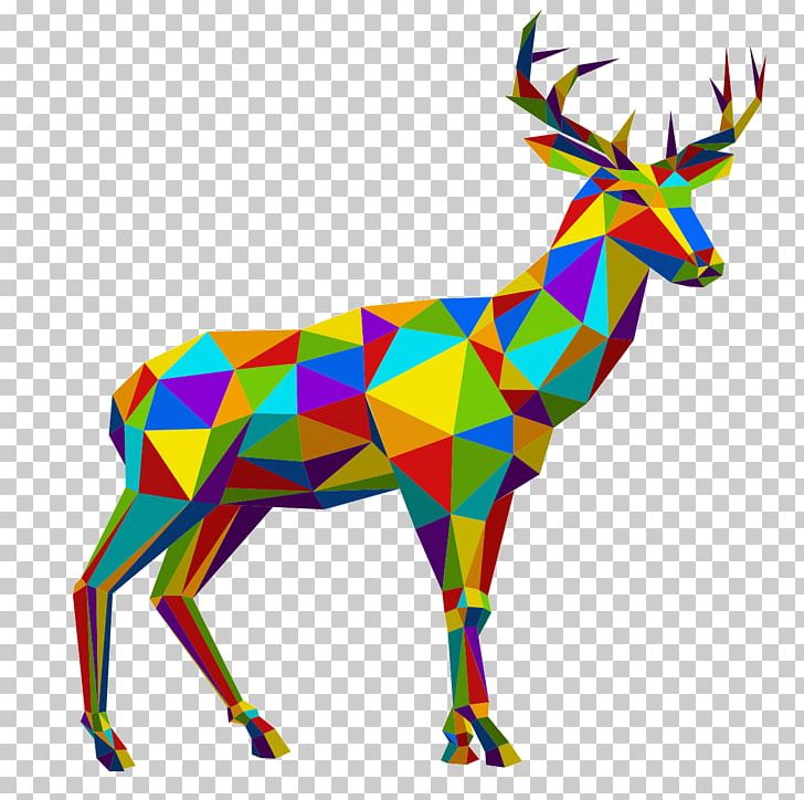 Origami Reindeer Sticker Art Pattern Png Clipart Animal Figure Antler Art Cartoon Cerf Free Png Download