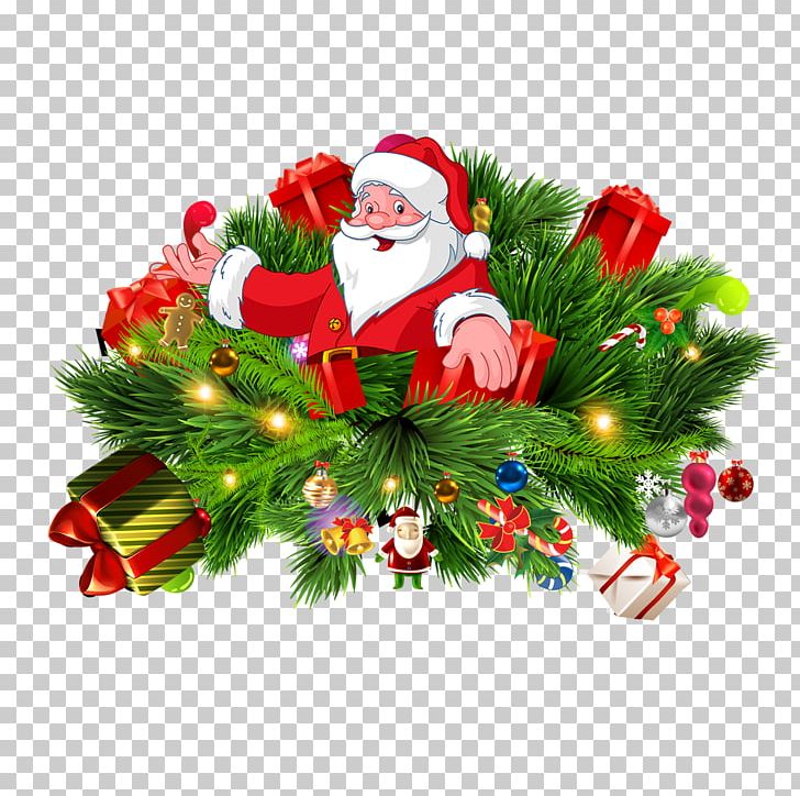 Christmas Tree Branch Gift PNG, Clipart, Branch, Cartoon Santa Claus, Chinese New Year, Christmas Decoration, Claus Free PNG Download
