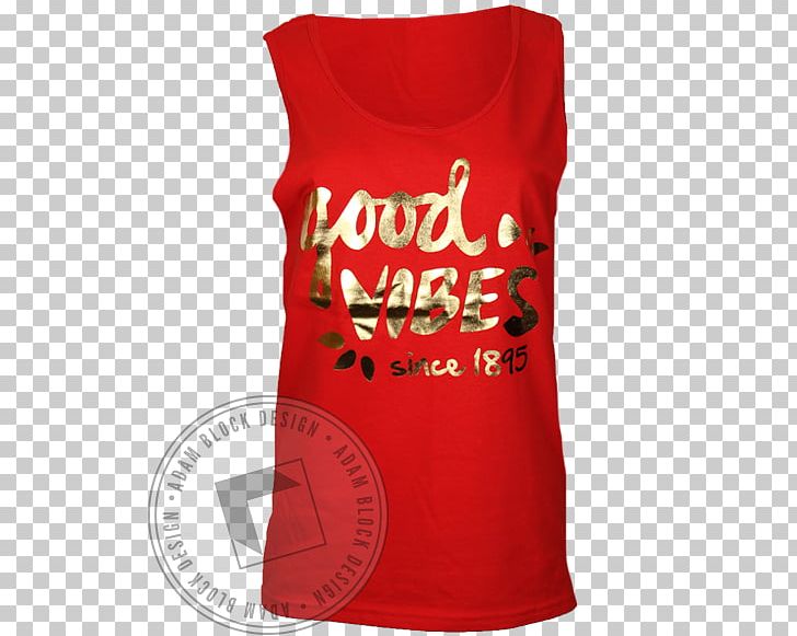 T-shirt Sleeveless Shirt Outerwear Font PNG, Clipart, Outerwear, Red, Sleeve, Sleeveless Shirt, Top Free PNG Download