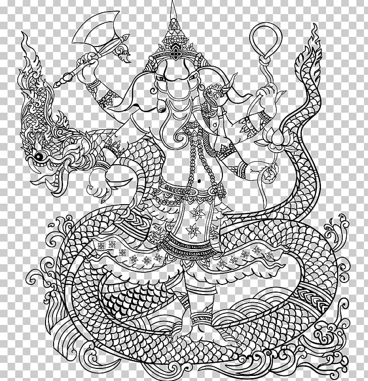 Ganesha Shiva Kali Coloring Book Hinduism PNG, Clipart, Art, Artwork, Black And White, Book, Child Free PNG Download