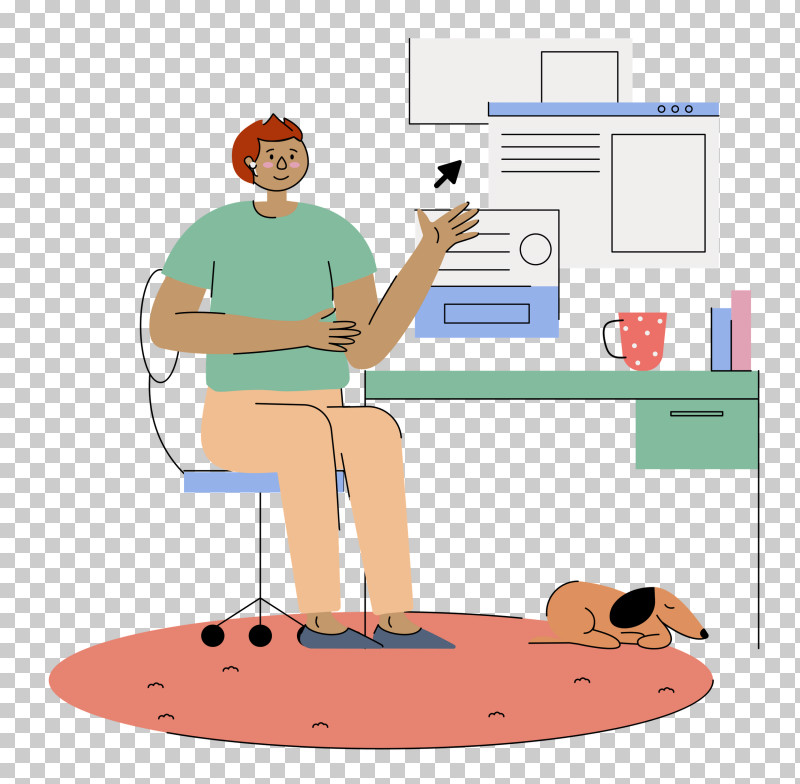 Work At Home Working PNG, Clipart, Behavior, Cartoon, Furniture, Hm, Human Free PNG Download