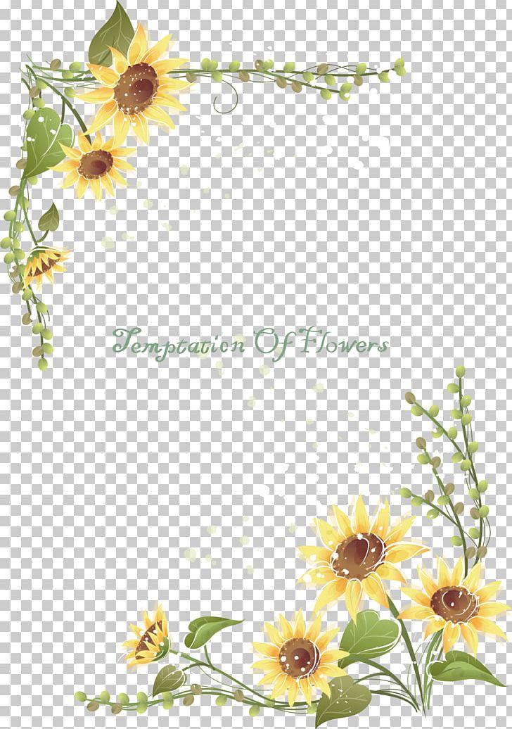 Common Sunflower Euclidean PNG, Clipart, Border, Border Frame, Branch, Christmas Frame, Dahlia Free PNG Download