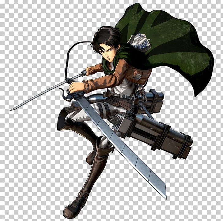 Fictional male character holding two swords art, A.O.T.: Wings of Freedom  Grand Theft Auto: San Andreas Eren Yeager Mikasa Ackermann PlayStation 4,  Ataque Alos Titanes Free transparent background PNG clipart