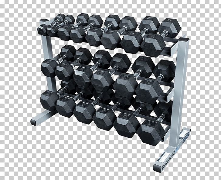 Powerline PDR282XRFWS Dumbbell Rack With Rubber Dumbbells Weight Training Body Solid Dual Swivel T Bar Row Platform Exercise PNG, Clipart,  Free PNG Download