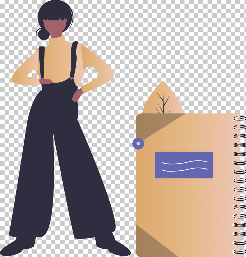 Notebook Girl PNG, Clipart, Girl, Notebook, Standing, Trousers Free PNG Download