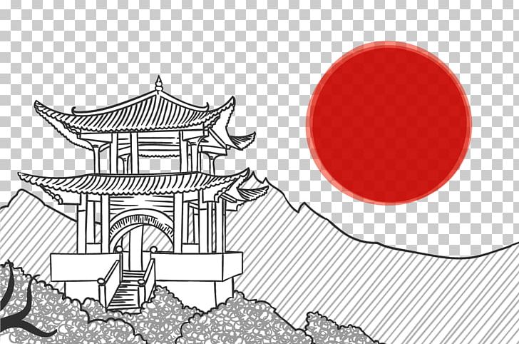 Euclidean PNG, Clipart, Angle, Area, Black And White, Cartoon, Chinese Pagoda Free PNG Download