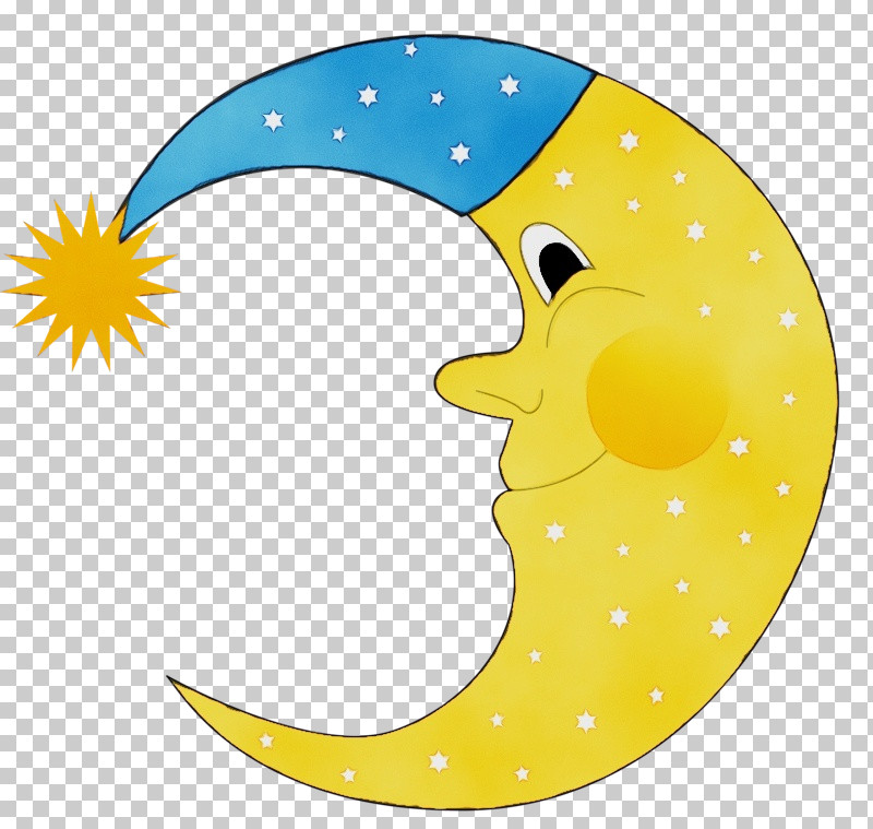 Yellow Crescent Star Symbol PNG, Clipart, Crescent, Paint, Star, Symbol, Watercolor Free PNG Download