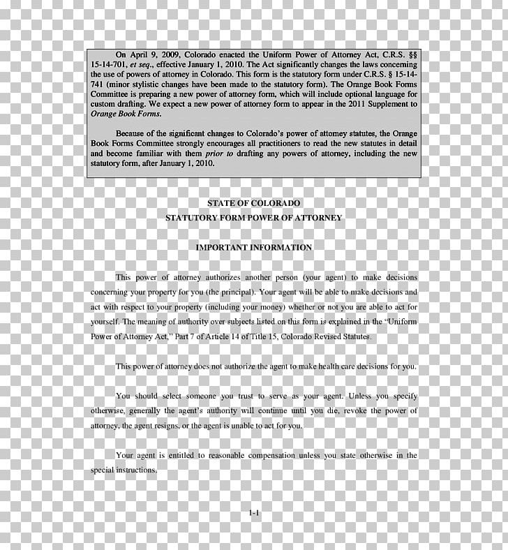 Power Of Attorney Form Revocation Document Colorado PNG, Clipart, Area, Attorney, Authority, Colorado, Document Free PNG Download