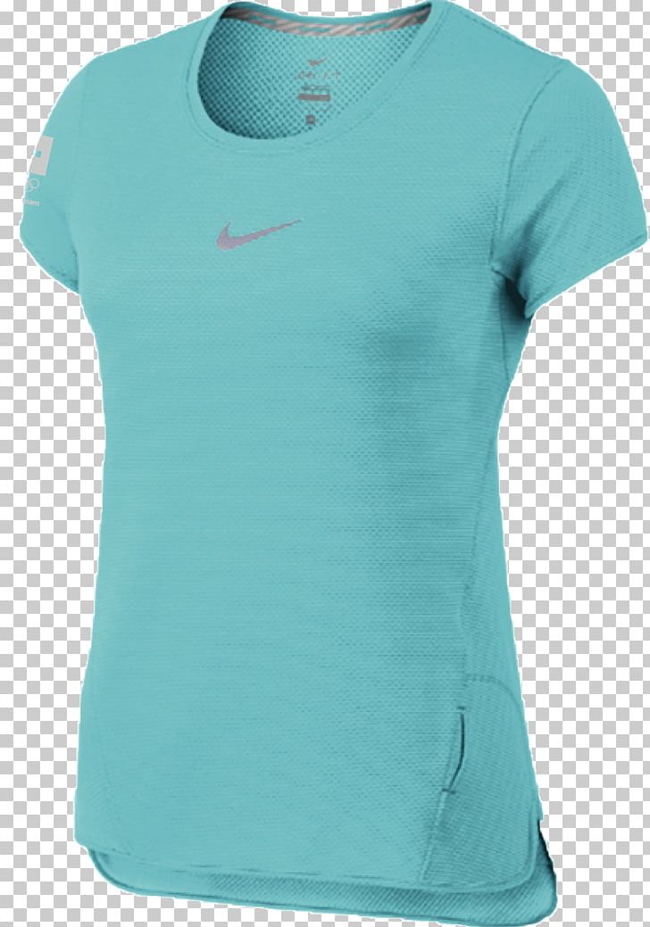 T-shirt Sleeve Neck Turquoise PNG, Clipart, Active Shirt, Aqua, Blue, Clothing, Electric Blue Free PNG Download
