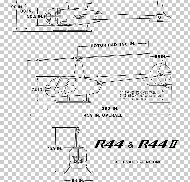 Robinson R44 Helicopter Technical Drawing Aviation PNG, Clipart, Altitude, Angle, Area, Artwork, Auto Part Free PNG Download