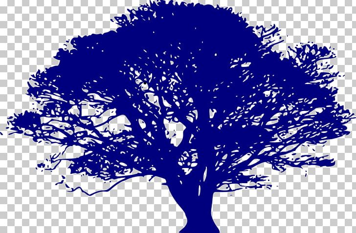 Tree Silhouette PNG, Clipart, Art, Black And White, Blue, Branch, Drawing Free PNG Download