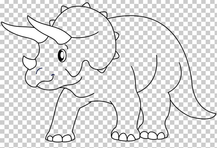 Triceratops Tyrannosaurus Dinosaur Line Art Drawing PNG, Clipart, African Elephant, Art, Artwork, Beak, Black And White Free PNG Download