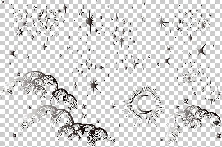 Moon Graphic Design Drawing PNG, Clipart, Black, Black And White, Circle, Cloud, Clouds Vector Free PNG Download
