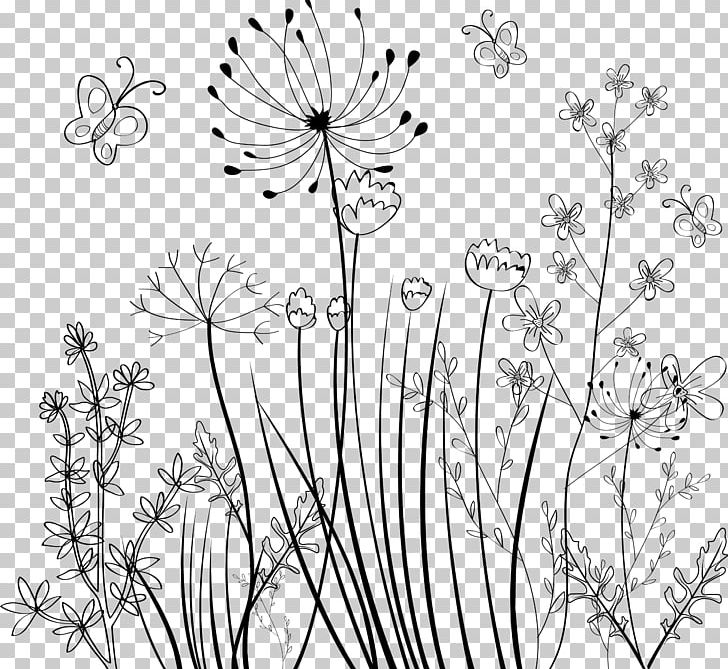 Flower Black And White Ornament PNG, Clipart, Black, Branch, Design, Encapsulated Postscript, Flower Arranging Free PNG Download