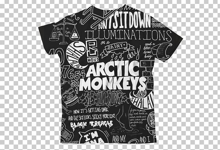 T-shirt Graphic Design Pattern Sleeve Font PNG, Clipart, Arctic, Arctic Monkeys, Black, Black And White, Brand Free PNG Download