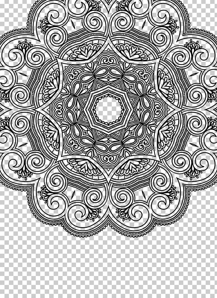 Mandala Coloring Book Ornament Symbol PNG, Clipart, Adult, Area, Black And White, Book, Child Free PNG Download