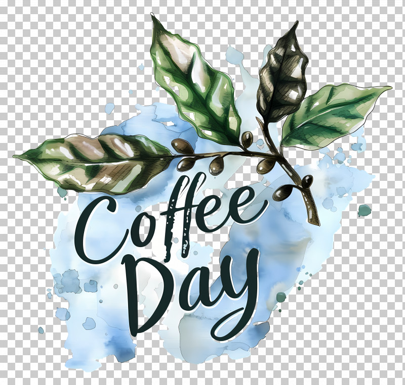 International Coffee Day - Coffee Day Celebration Illustration With Leaves PNG