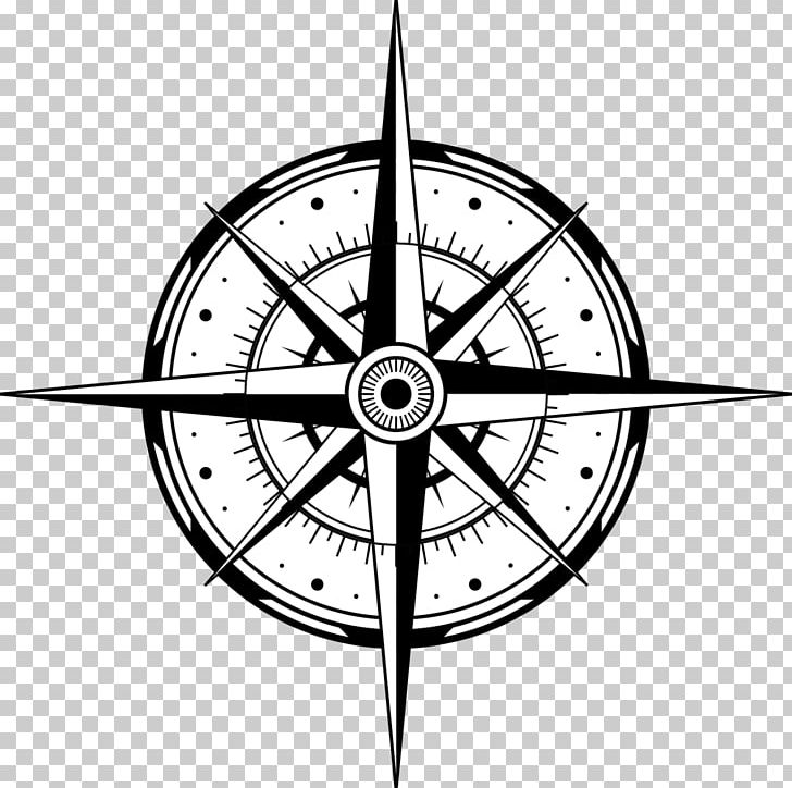 North Compass Rose PNG, Clipart, Angle, Artwork, Black And White, Cardinal Direction, Circle Free PNG Download