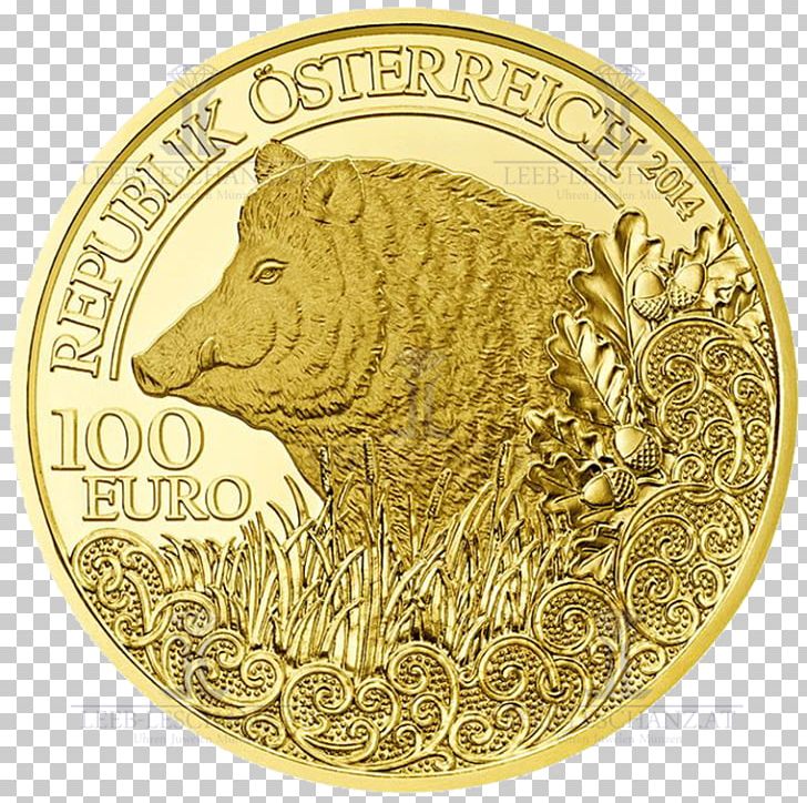 Gold Coin The Wild Boar Gold Coin PNG, Clipart, Animal Sauvage, Austrian Mint, Brass, Coin, Commemorative Coin Free PNG Download