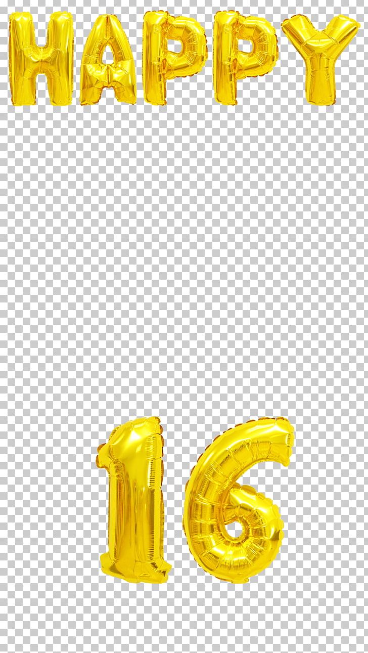 Gold Sweet Sixteen Birthday Balloon PNG, Clipart, Alphabet, Angle, Balloon, Birthday, Body Jewelry Free PNG Download