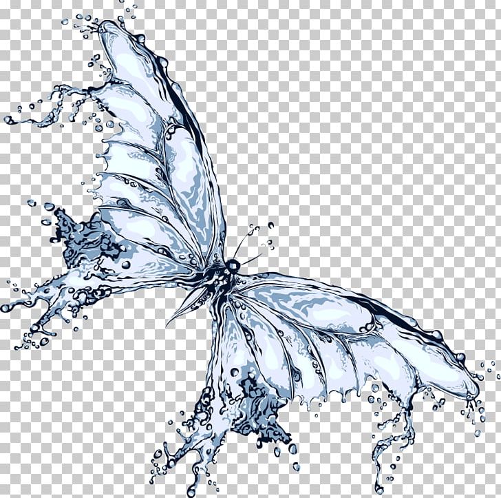Butterfly Water PNG, Clipart, Art, Black And White, Blue Butterfly, Butterflies, Butterfly Group Free PNG Download