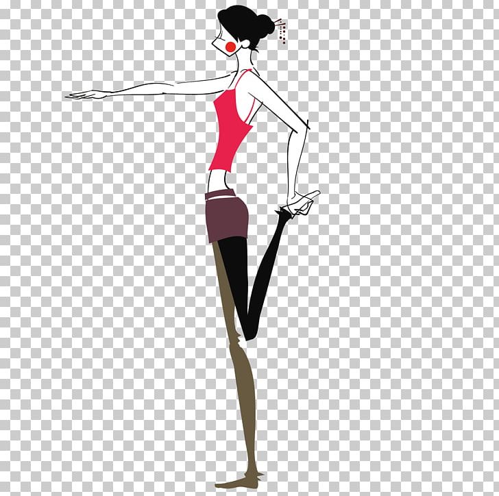 Cartoon Yoga Illustration PNG, Clipart, Encapsulated Postscript, Fashion Design, Fashion Illustration, Fitness, Girl Free PNG Download