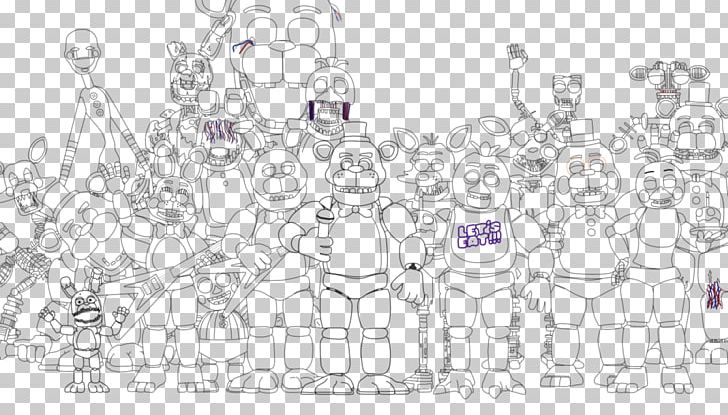 Five Nights At Freddy's 2 Black And White Five Nights At Freddy's 4 Drawing Sketch PNG, Clipart, 7th Birthday, Area, Art, Artwork, Black And White Free PNG Download