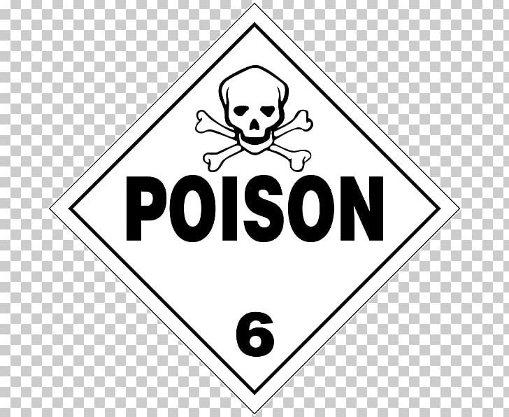 Dangerous Goods Placard HAZMAT Class 6 Toxic And Infectious Substances Poison Toxicity PNG, Clipart, Angle, Area, Black, Black And White, Brand Free PNG Download