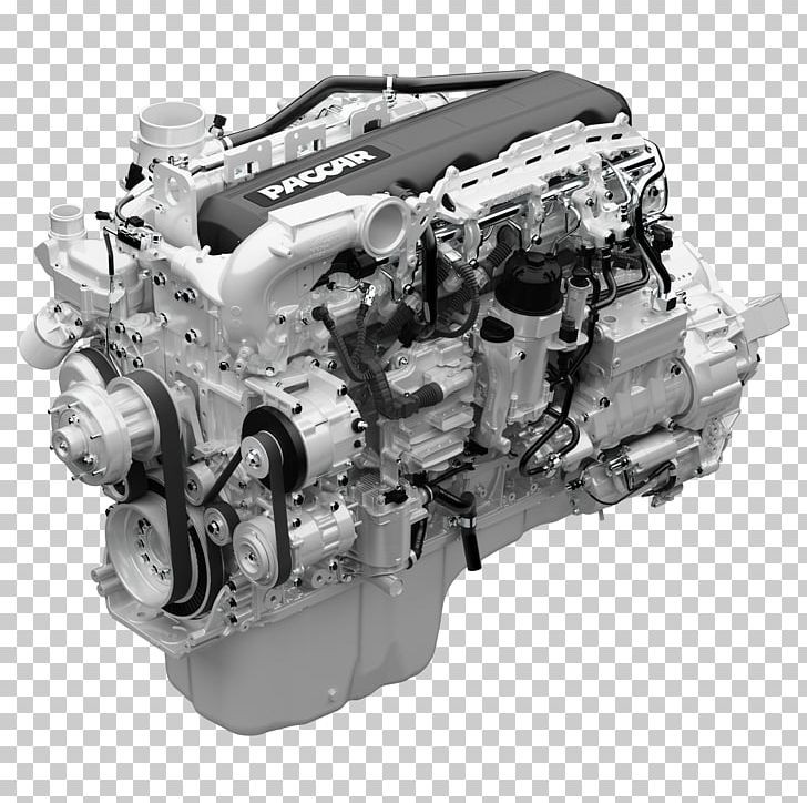 Paccar Peterbilt Engine Kenworth Truck PNG, Clipart, Automotive Design, Automotive Engine Part, Auto Part, Black And White, Compression Release Engine Brake Free PNG Download