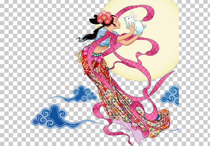Chang'e Mid-Autumn Festival Moon Tsukimi PNG, Clipart,  Free PNG Download