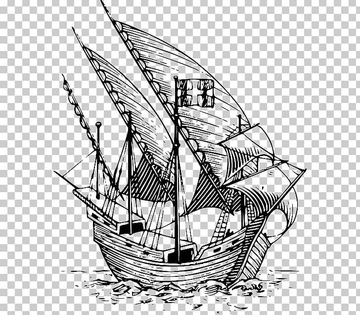 Caravel Ship Drawing PNG, Clipart, Baltimore Clipper, Barque, Black And White, Boat, Brig Free PNG Download