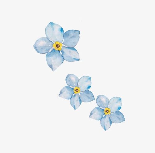 Simple Small Fresh Hand-painted Watercolor Blue Flowers PNG, Clipart, Blue, Blue Flowers, Flowers, Fresh, Hand Free PNG Download