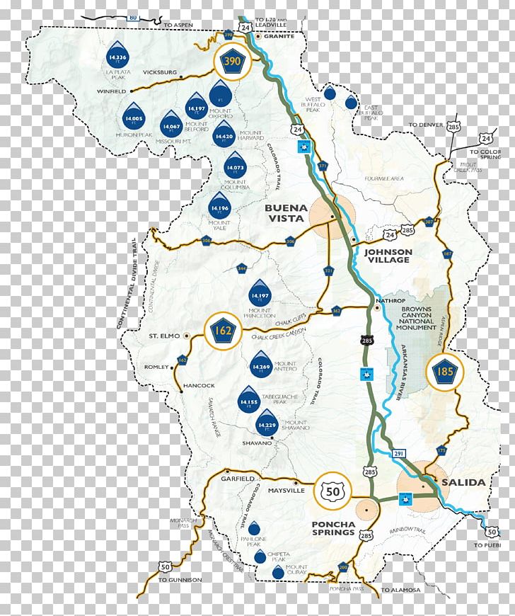 Buena Vista Salida County Scenic Route Map PNG, Clipart, Area, Buena Vista, Chaffee, Chaffee County, Colorado Free PNG Download