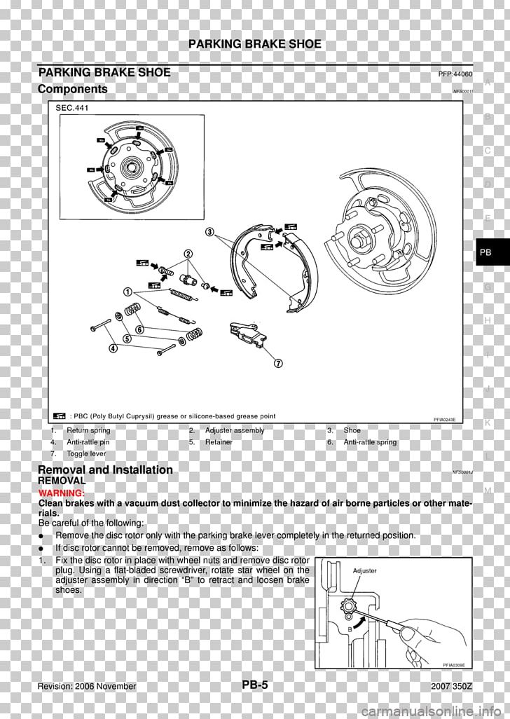 Infiniti G Parking Brake Nissan Murano PNG, Clipart, Angle, Area, Artwork, Black And White, Brake Free PNG Download