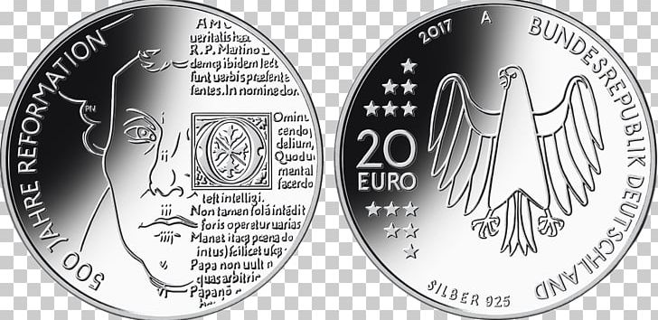 Commemorative Coin Silver Medal Coin Collecting PNG, Clipart, 2 Euro Commemorative Coins, 20 Euro Note, 2016, 2017, Black And White Free PNG Download