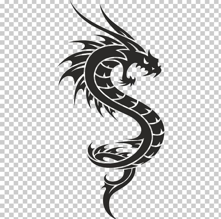 Wall Decal Sticker Paper Tattoo PNG, Clipart, Abziehtattoo, Black And White, Body Art, Chinese Dragon, Coreldraw Free PNG Download