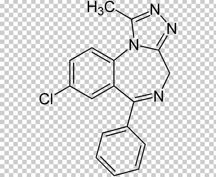 Alprazolam Chemical Structure Chemical Substance Structural Formula PNG, Clipart, Angle, Area, Benzodiazepine, Black, Black And White Free PNG Download