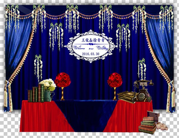 Stage Wedding PNG, Clipart, Blue, Blue Background, Blue Flower, Blue Wedding, Curtain Free PNG Download