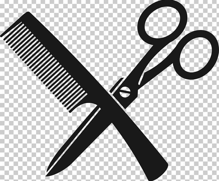 Comb Barber Scissors Beauty Parlour PNG, Clipart, Barber, Barrette, Beauty Parlour, Black And White, Brand Free PNG Download