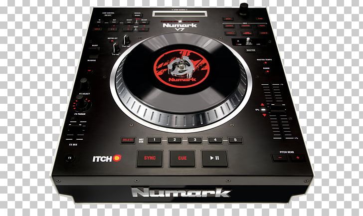 Numark Industries Disc Jockey DJ Controller Numark V7 Turntablism PNG, Clipart, Audio Mixers, Computer Dj, Directdrive Turntable, Disc Jockey, Dj Controller Free PNG Download