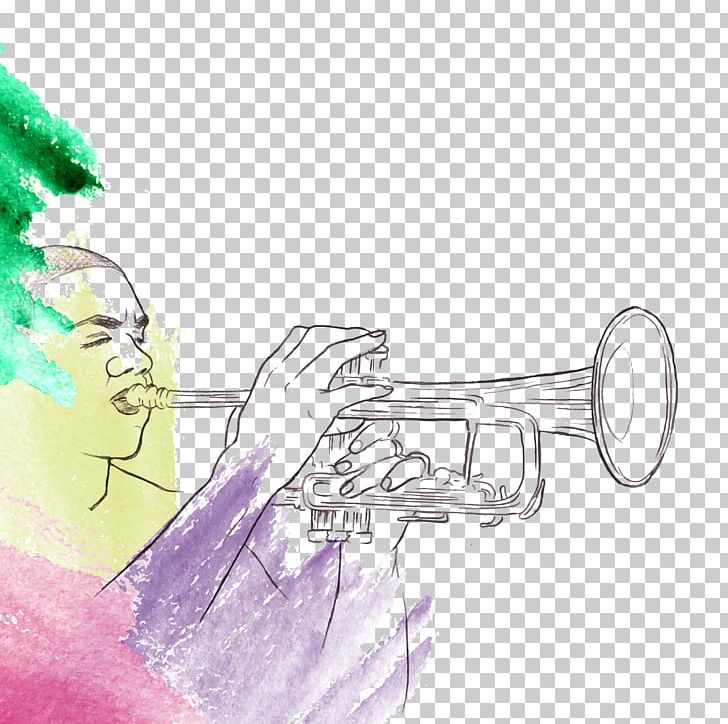 Trumpet Jazz Illustration PNG, Clipart, Blow, Blowing, Blowing Bubbles, Blowing Glitter, Blowing Vector Free PNG Download