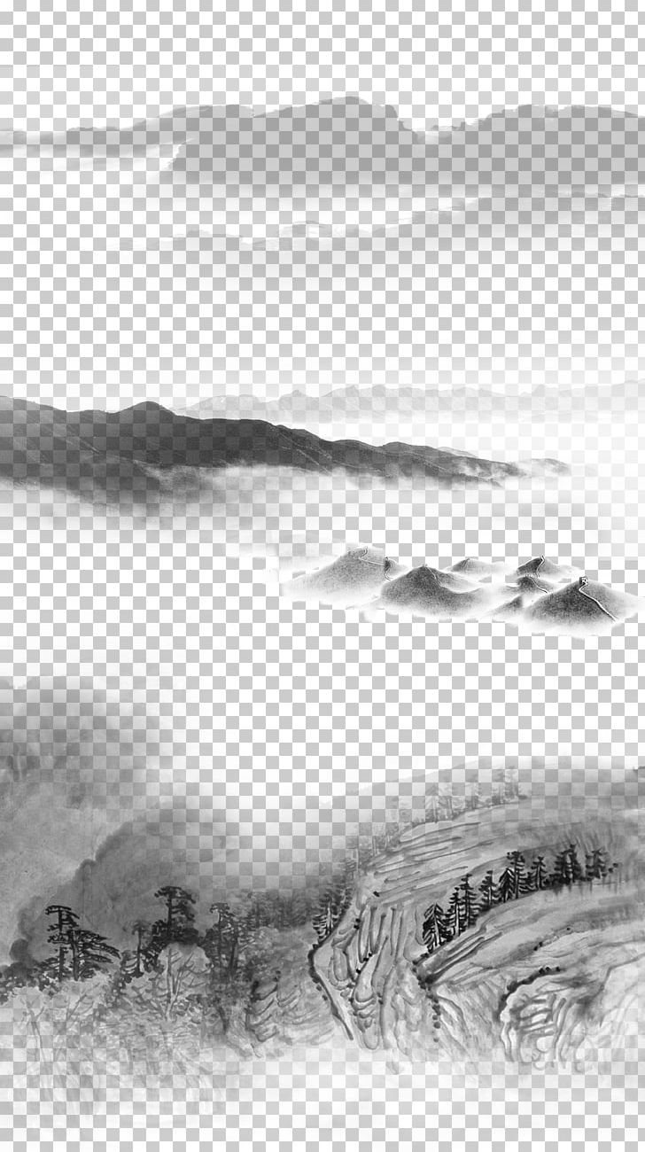 Himalayas Mountain Euclidean PNG, Clipart, Black, Black And White, Cartoon Mountains, Clouds, Computer Wallpaper Free PNG Download