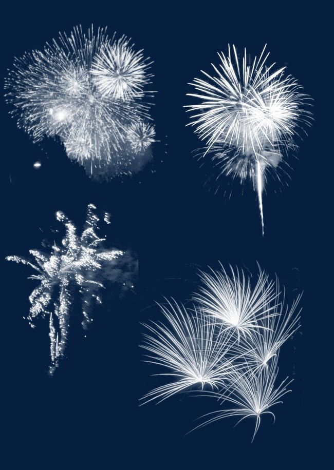 Four White Fireworks PNG, Clipart, Abstract, Backgrounds, Beautiful, Bright, Celebrate Free PNG Download