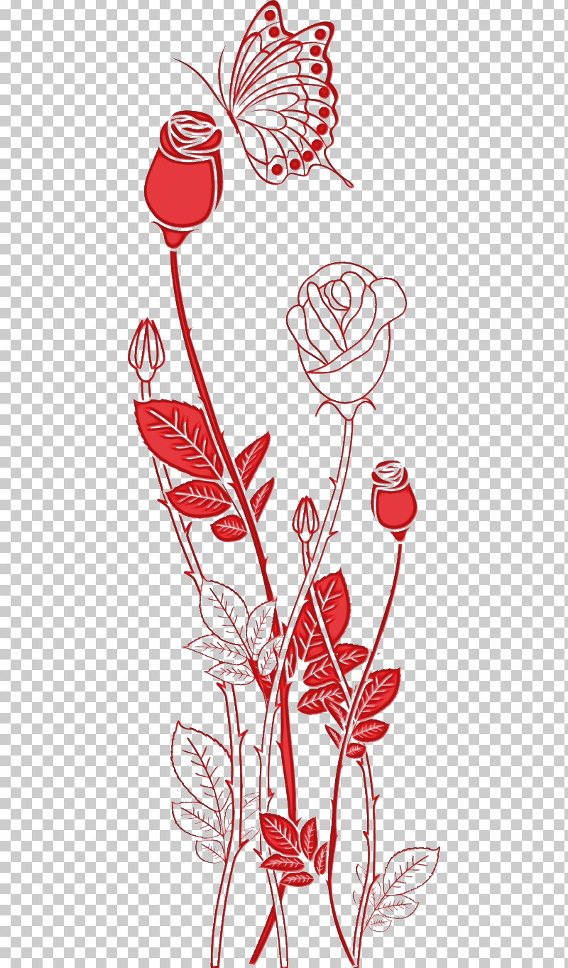 Red Flower Plant Pedicel Cut Flowers PNG, Clipart, Cut Flowers, Floral, Flower, Flowers, Line Art Free PNG Download