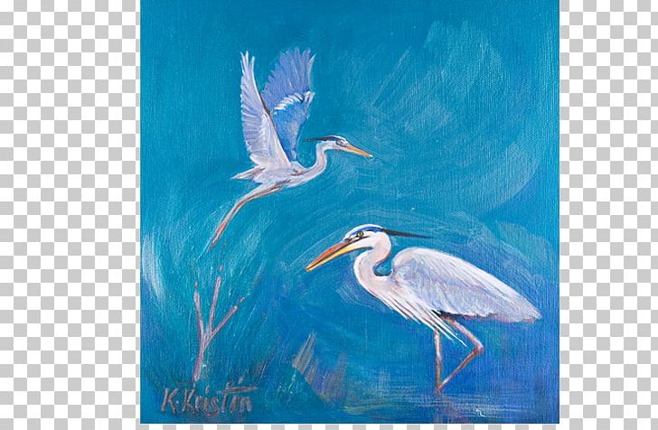 Great Blue Heron Egret Bird Painting PNG, Clipart, Acrylic Paint, Beak, Bird, Canvas, Ciconiiformes Free PNG Download